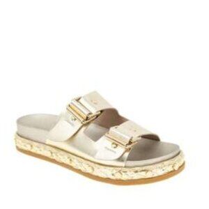 BCBGeneration Women's Bindie Footbed Slip-on Sandals, Platino, 7.5